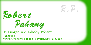 robert pahany business card