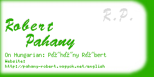 robert pahany business card